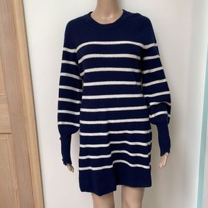100% Cashmere Striped Sweater Dress